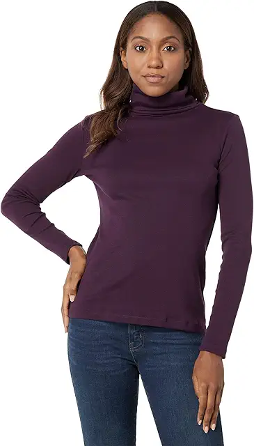 Tommy Hilfiger Women's High Collar Knitted Turtleneck, Eggplant, Size M