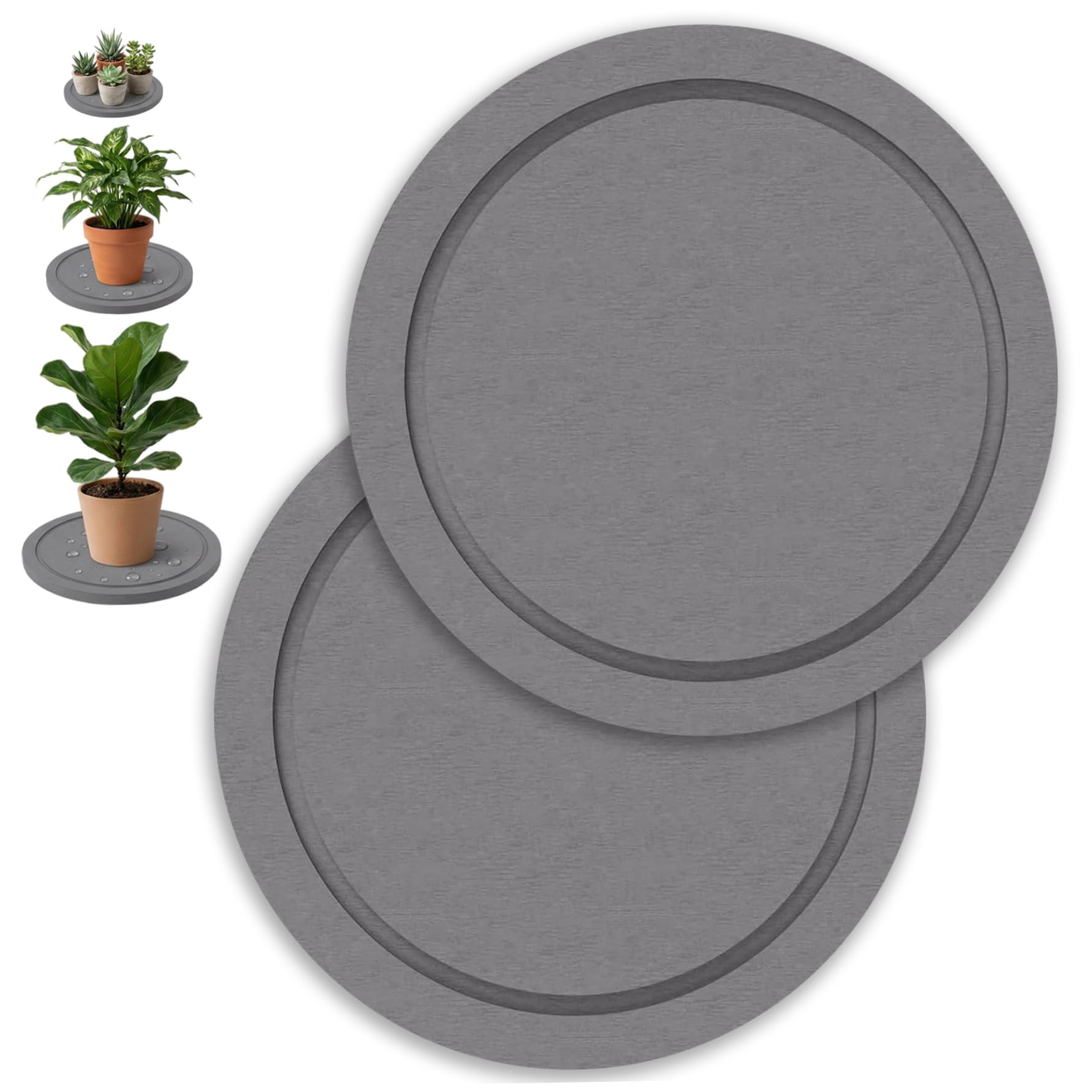 Soucoupes pour pots de fleurs terre de diatomées anti débordement gouttes 20 cm