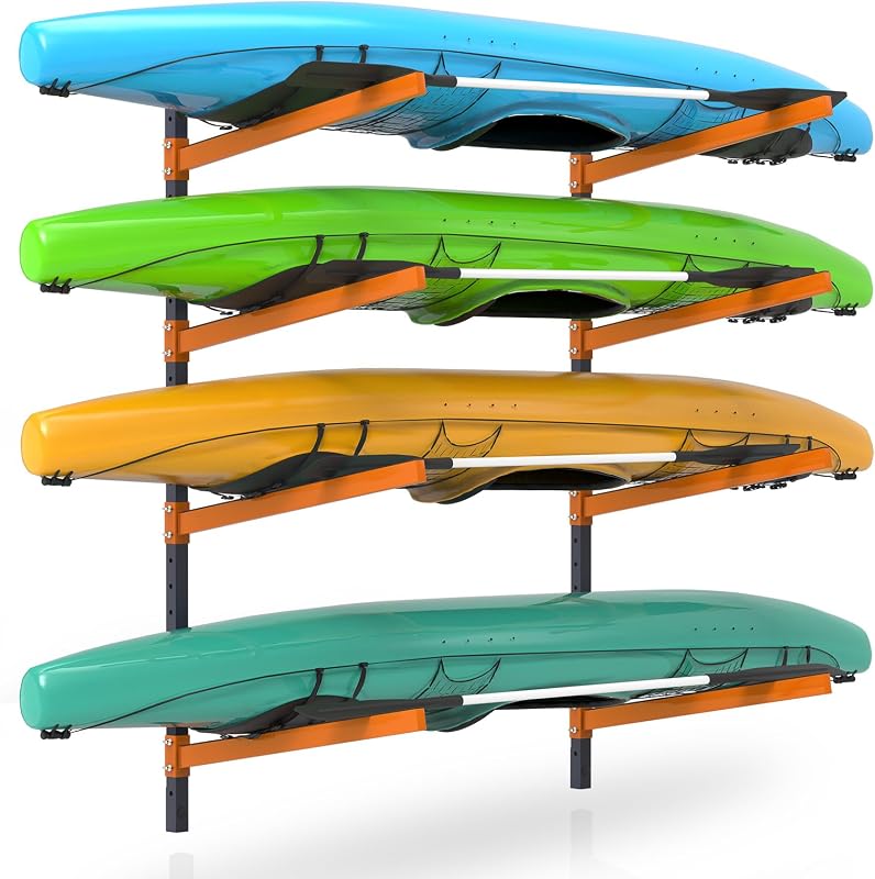 Kayak Storage Rack, Wall Mount Kayak Racks for Indoor Outdoor Storage, Heavy Duty Adjustable Kayak Rack for Garage, Spacesaver