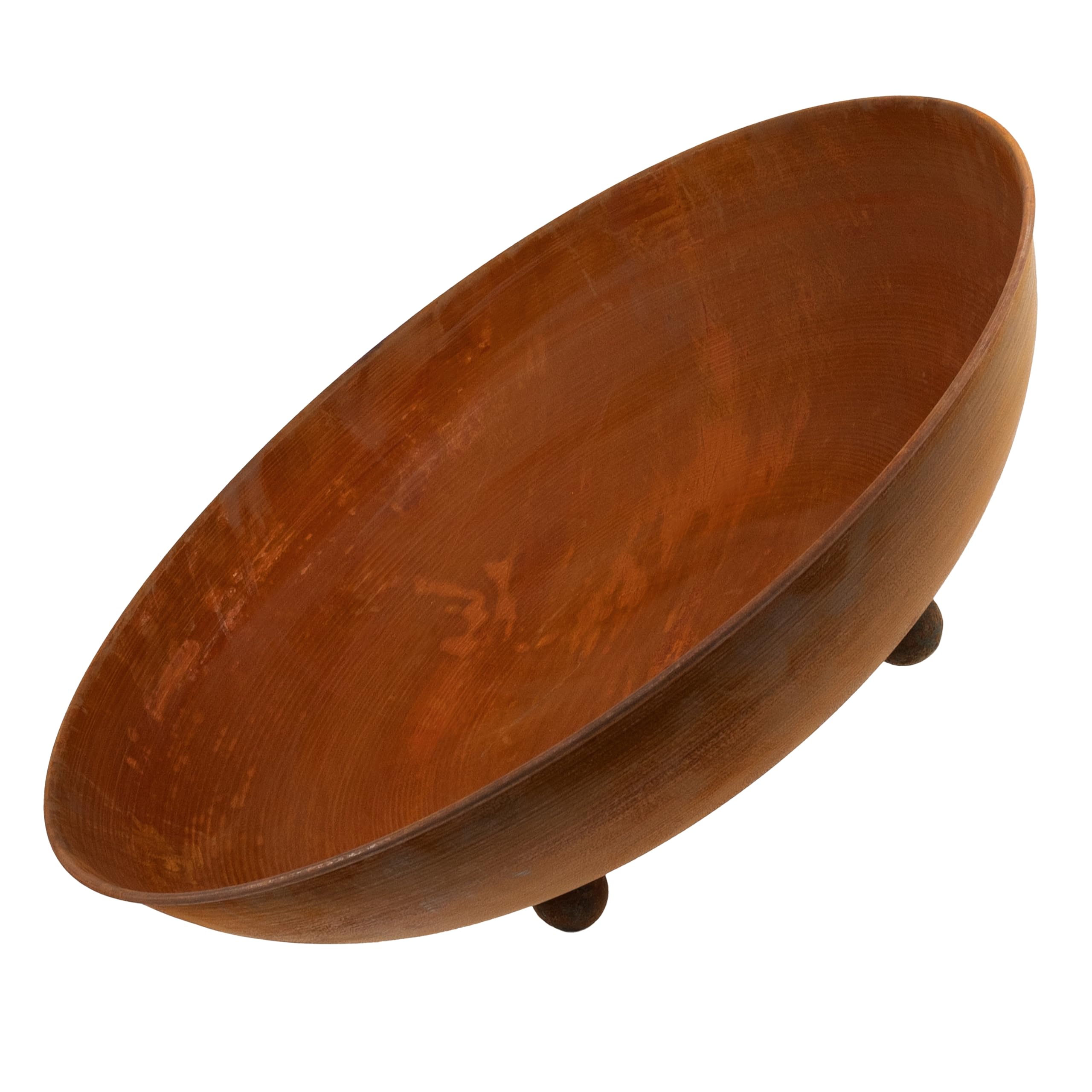 Rostikal Plant Bowl 53 cm Decorative Rust Metal Flower Bowl on Ball Feet Garden Decoration for Patio, Balcony and Garden