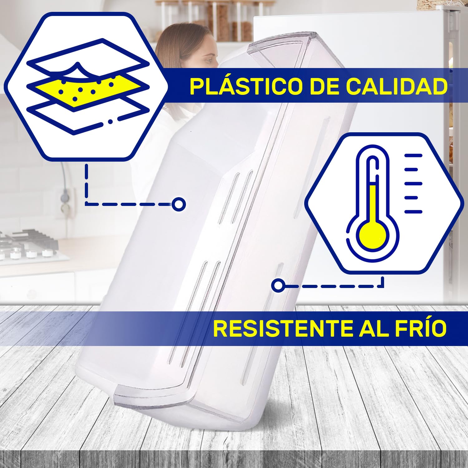 Estante Botellero Frigorifico 375 x 195 x 95 mm con Código Original AAP73751503 para LG - MADE IN EU - Garantía de 10 Años - MONTERAL