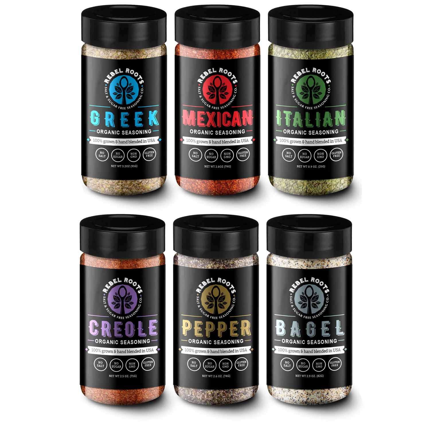 USDA Organic Salt Free Seasoning, No Salt Seasoning, Non-GMO Certified, Sugar Free Seasoning, Meal Prep Seasoning, All Natural, 100% Made in USA (Pepper, 3 Pack)