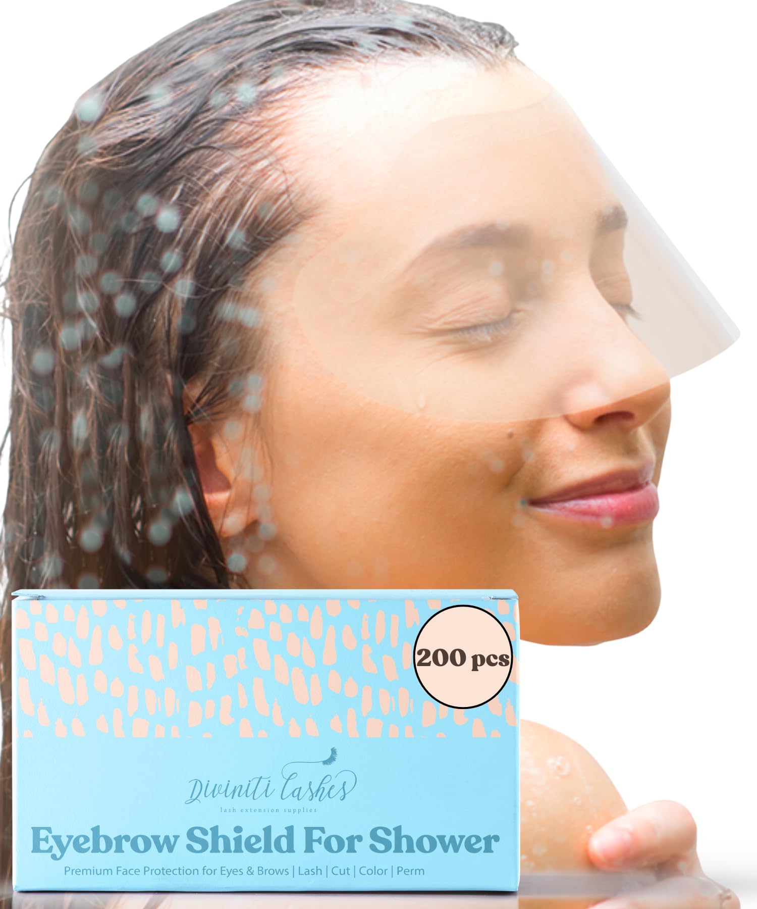Eyelash Shield Shower Visor For Adults - 200 Eye Shields for After Surgery Shampoo, Microblading Supplies Permanent Makeup Supplies - Lash Guard - Eyelash Protector - Eye Shield After Cataract Surgery