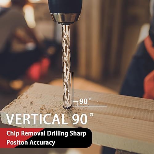 Miniatura 4 de Juego de 13 brocas hexagonales con revestimiento de titanio, punta de 135 grados, juego de brocas de impacto HSS con estuche de almacenamiento para