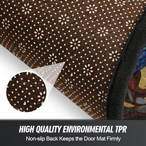 Miniatura 5 de Alfombra redonda con diseño de vidrieras de 3 pies, suave, antideslizante, lavable, ideal para cocina, sala de estar, dormitorio, baño, de larga