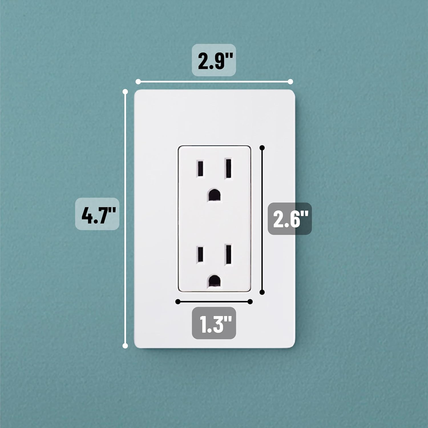 Bates- Screwless Decorator Wall Plates, Switch Plate Covers, 6 Pack, Screwless Wall Plates 1 Gang, White Switch Plate Covers, Switch Cover Plate, Wall Switch Cover, Electrical Outlet Cover Plate