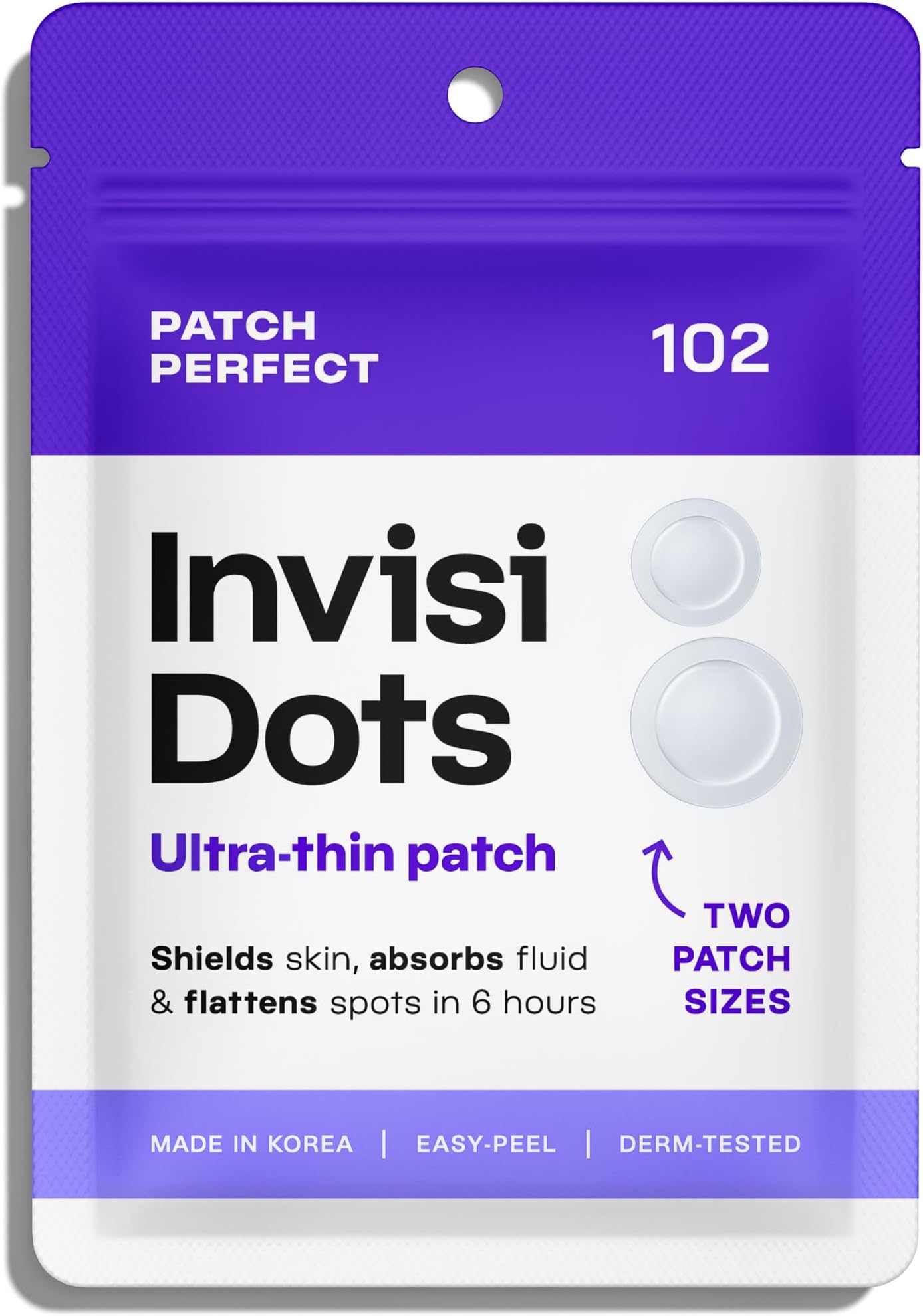 Spot Patches (102 Pack) Invisible Hydrocolloid Pimple Patches