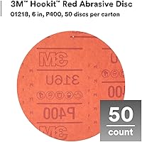 Vista 3 de 3M Hookit - P80D, disco de arena abrasiva, rojo, 6 pulgadas., Grado: P400