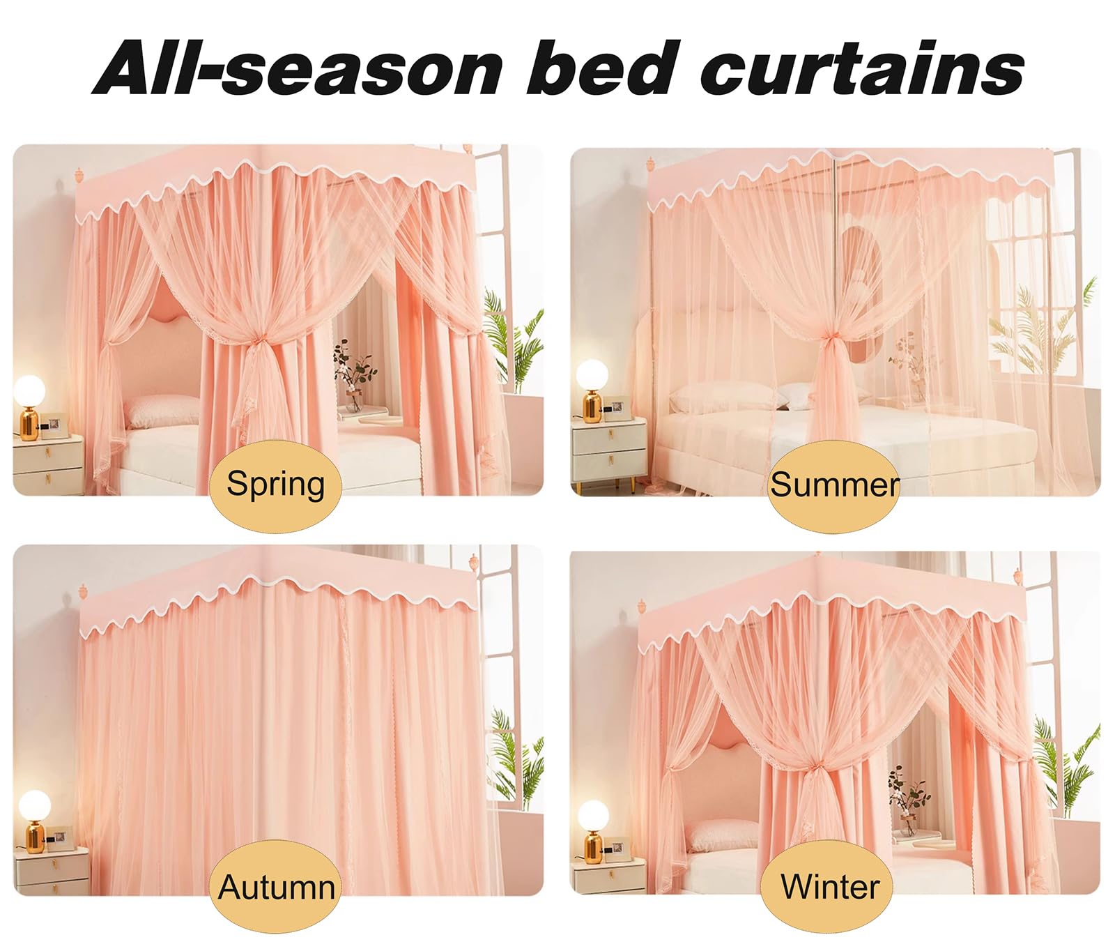 Amazon｜天蓋カーテン、ベッド カーテン お姫様ベッド ベッドルーム 2