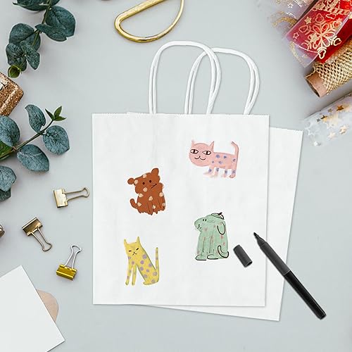 Miniatura 7 de TOWRAP Bolsas de papel kraft 25 piezas de 11 x 5.9 x 11 pulgadas, bolsas de regalo marrones con asas a granel, bolsas de fiesta, bolsas de compras,