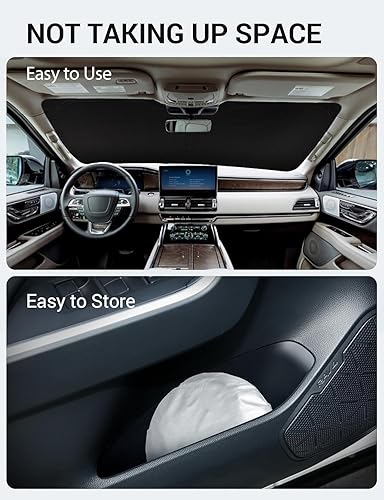 Vista 396 de Proadsy Parasol para parabrisas para BMW X1 F48 2016-2022 de 4 capas plegable, protector de parasol frontal que bloquea los rayos UV y mantiene