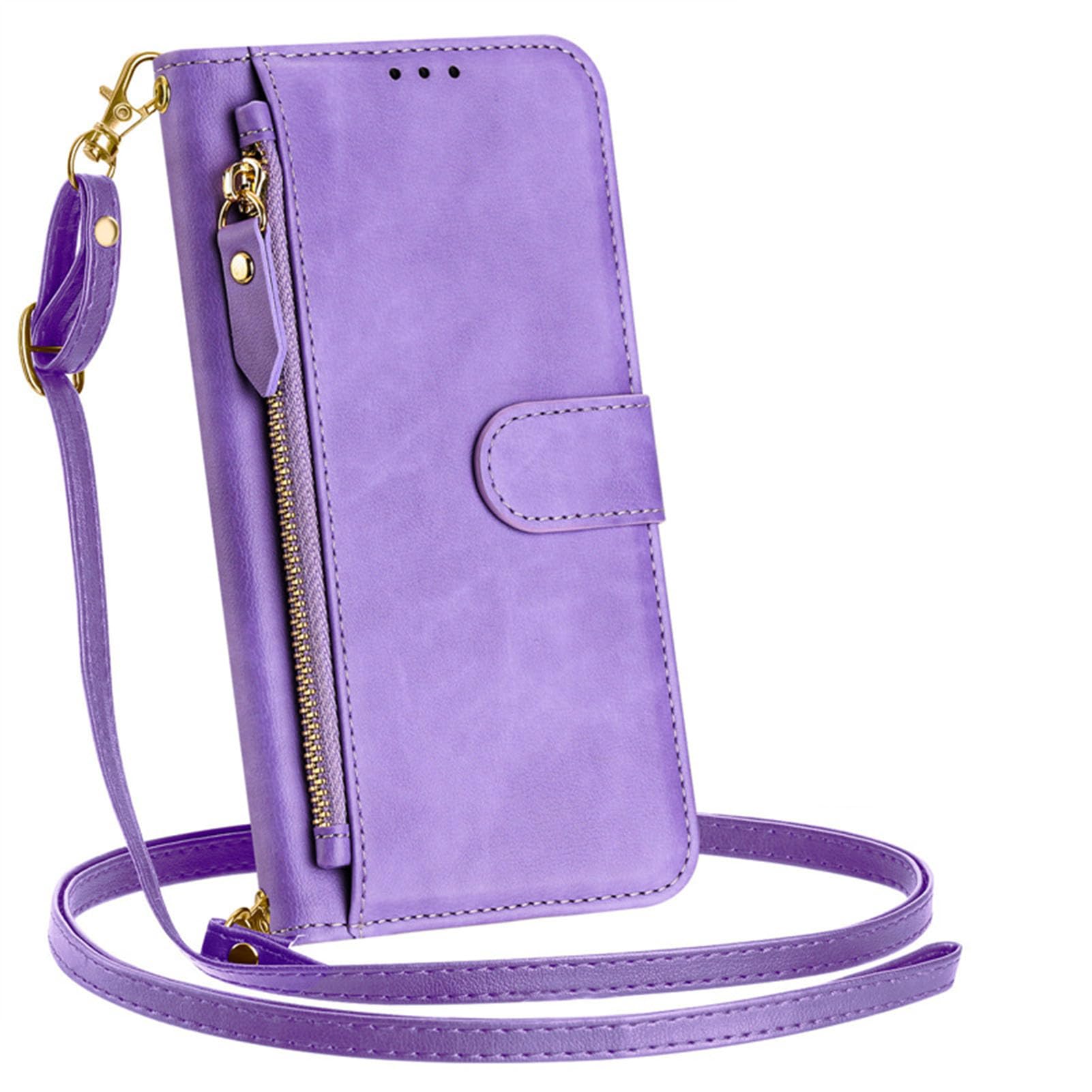 Étui en cuir lisse Samsung S26 Ultra violet de qualité supérieure à rabat fonctionnel