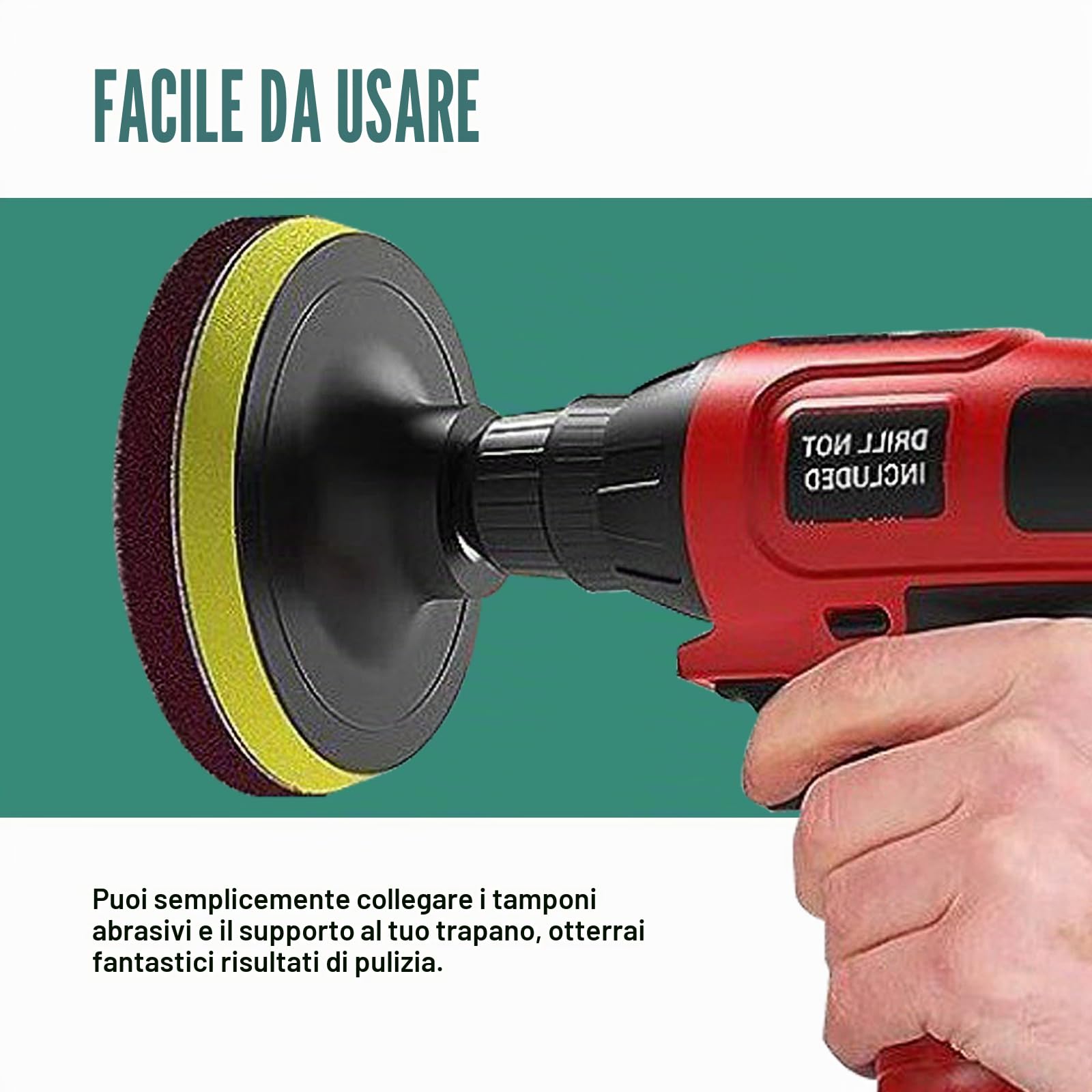 8 pezzi in tessuto non tessuto abrasivo, 2 spugne abrasive da 125 mm, spugna lucidante per levigatrice orbitale