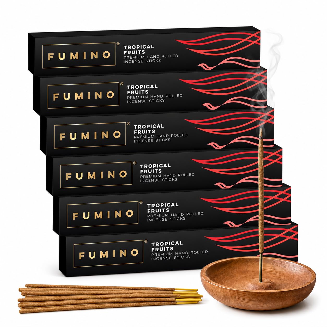 Incense Sticks Tropical Fruits 84 Pack 6 Boxes - Natural Handmade Low-Smoke
