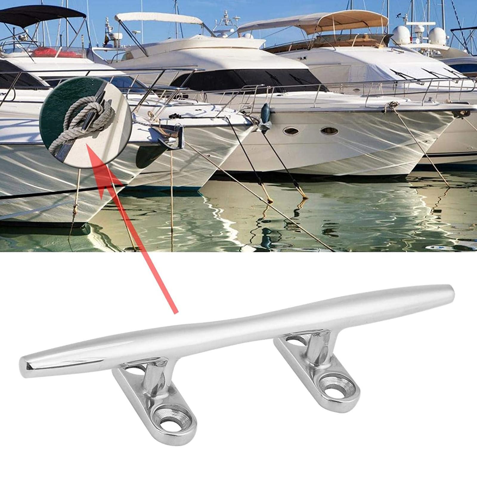 Bitta per Barca 4 Pezzi Bitta per Barca per impieghi gravosi con Base Cava per ormeggio per Barca in Acciaio Inossidabile, per Barche, Kayak, Yacht, Decorazioni per la casa,125mm