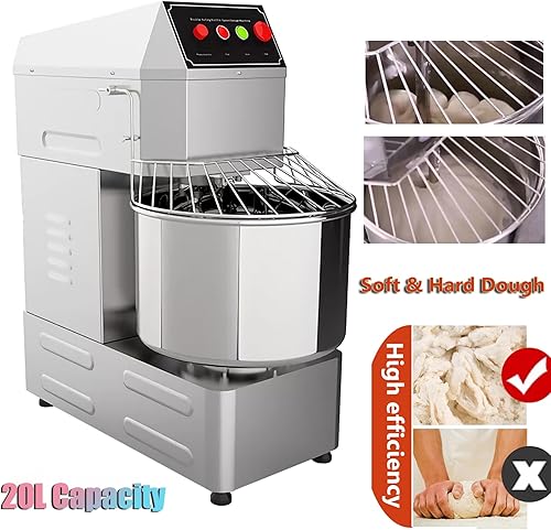 Miniatura 9 de INTSUPERMAI Mezclador de masa comercial Mezclador eléctrico de alimentos con doble acción doble velocidad espiral mezcla para escuelas panaderías