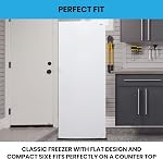 Koolatron Upright Deep freezer - 4 fixed grid shelves, Garage Ready, Meat Storage, Manual Defrost, Space Saving, For Home, Apartment, Basement, Dorm, Room, 7.0 Cubic Feet Capacity White