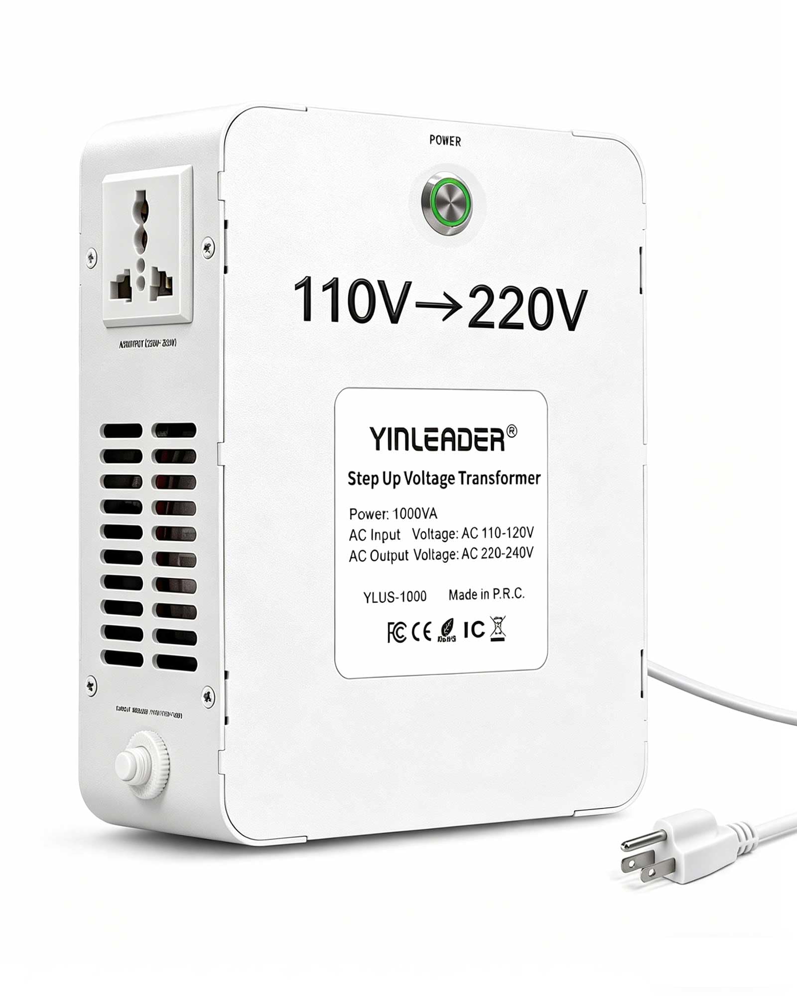 Yinleader Voltage Converter 110V to 220V Step Up Transformer Using 220/230/240 Volt European Asian Appliances in US (1000W)-image-22