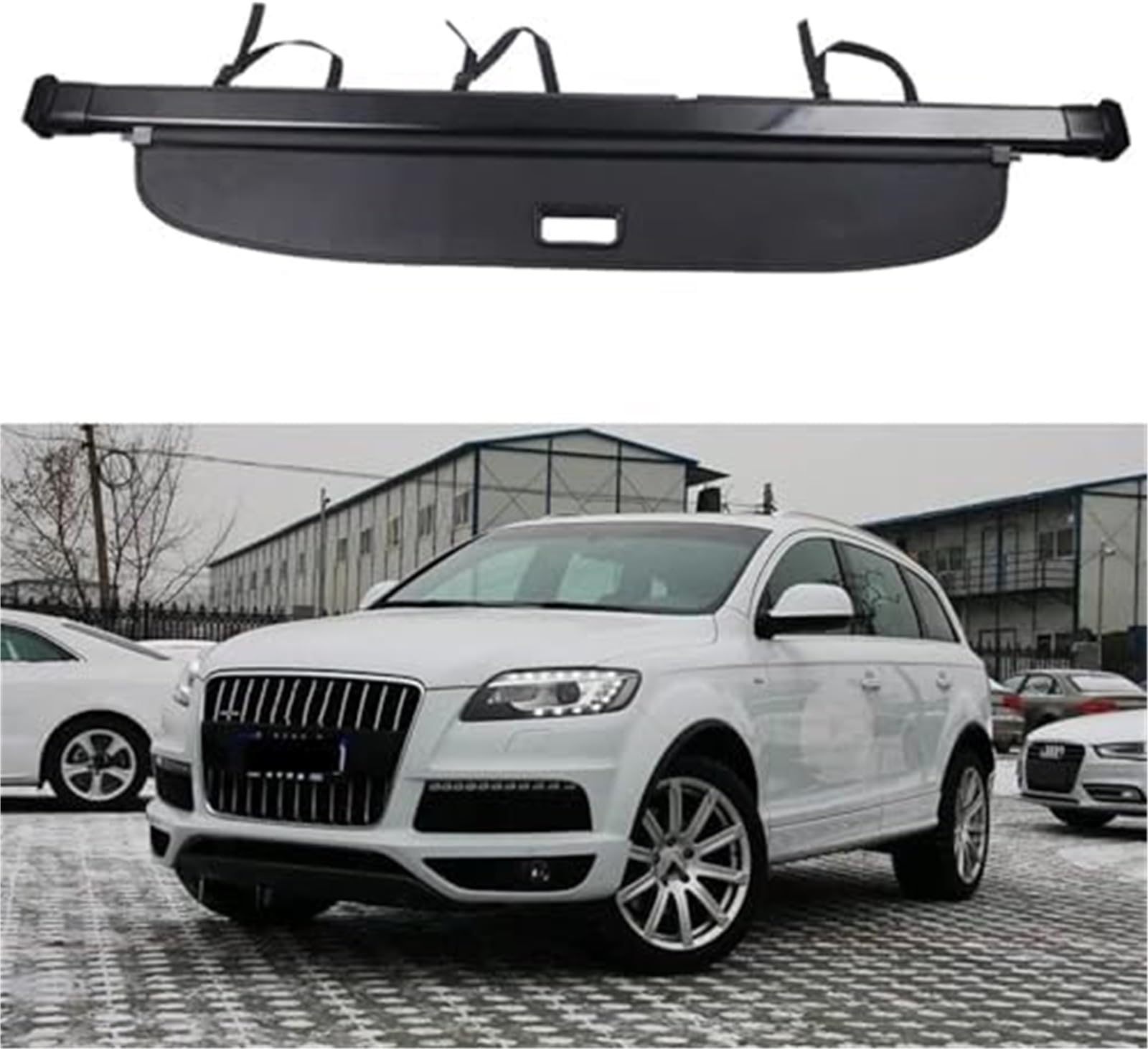 Fhjwqronte One Color Cargo Area Storage Rack Car Retractable Rear Trunk Parcel Shelf, For Audi, For Q7 2007-2015 Luggage Shade Shield Cargo Security Cover Curtainaccessories