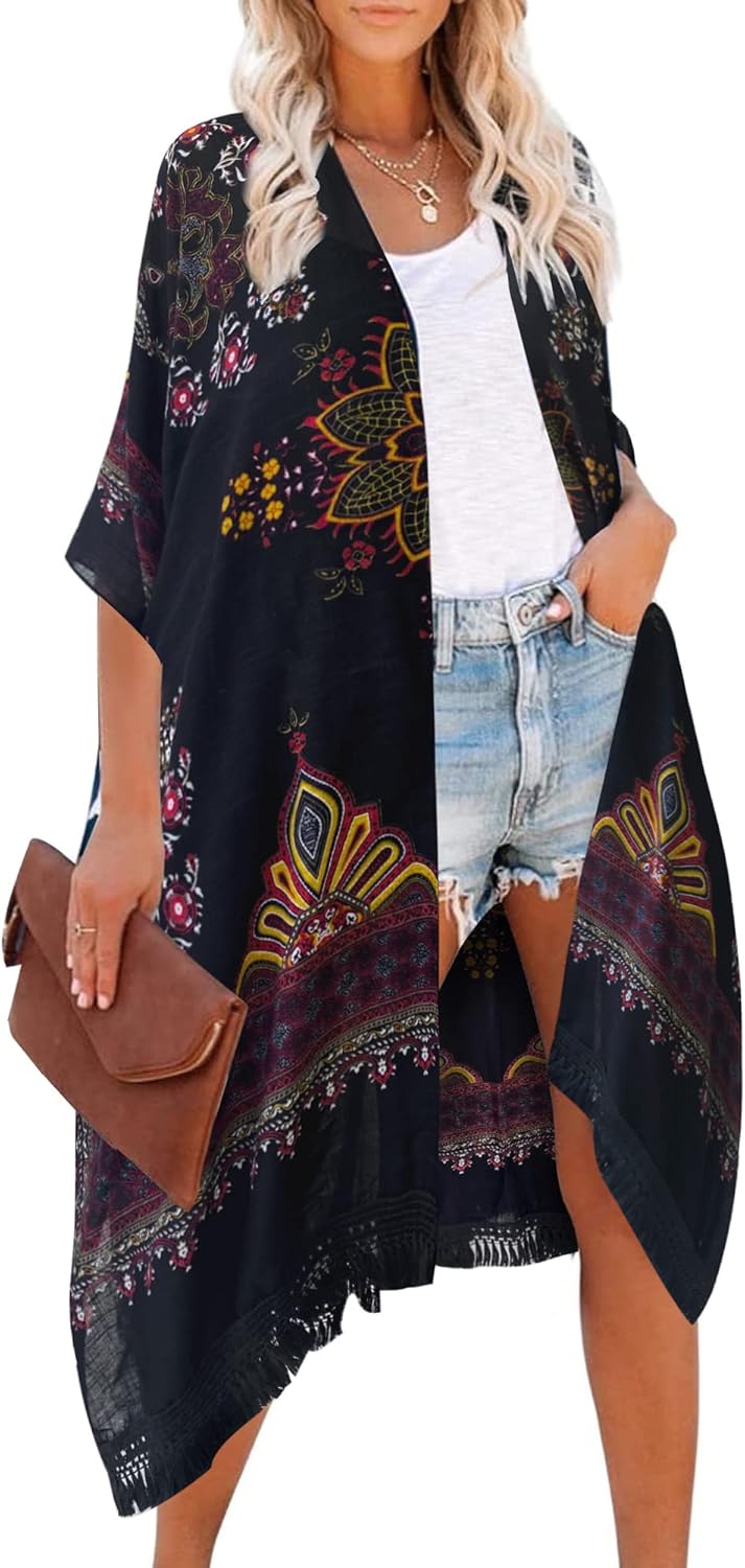 Breezy Lane Kimonos for Women Swimsuit Coverups Beach Cover Up Swimwear Cardigan Summer - Image 6