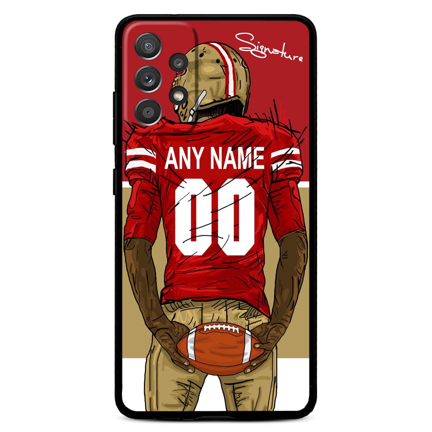 VNGDA Custom Name & Number Phone Case for Samsung Galaxy S25 S24 S23 S22 S21 S20 + Ultre S21 FE S10 S8 S9 Plus，DIY Design Football Playe Liquid