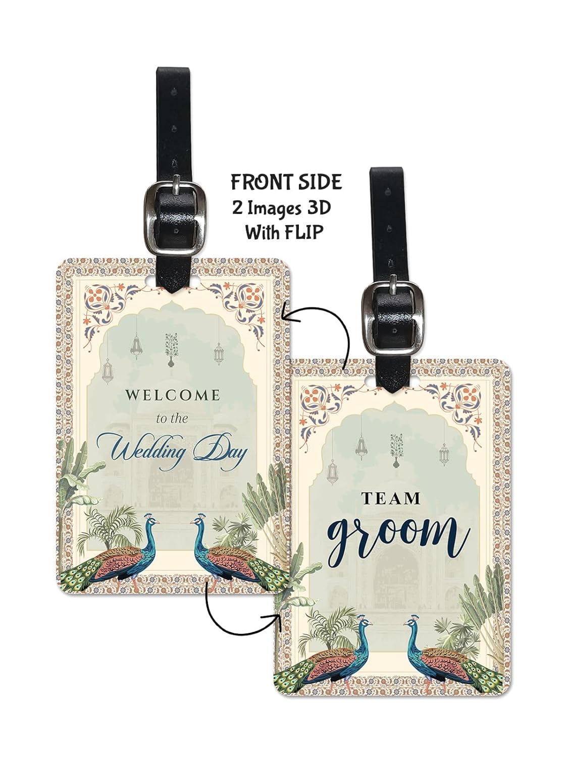 3D Lenticular Luggage Tag Single Piece | Groom Tags for Marriage Destination Wedding Gift | Luggage/Bag/Travel ID Label Tags for Suitcase