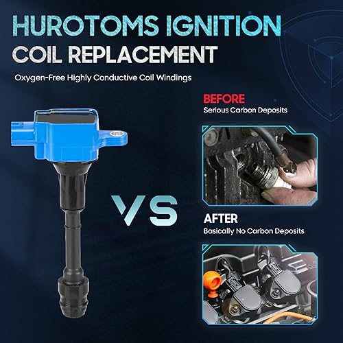 Miniatura 5 de Paquete de 4 bobinas de encendido compatibles con Nissan Altima Sentra X-Trail 2002 2003 2004 2005 2006 2007 2008 L4 2.5L, reemplazo UF350 C1398