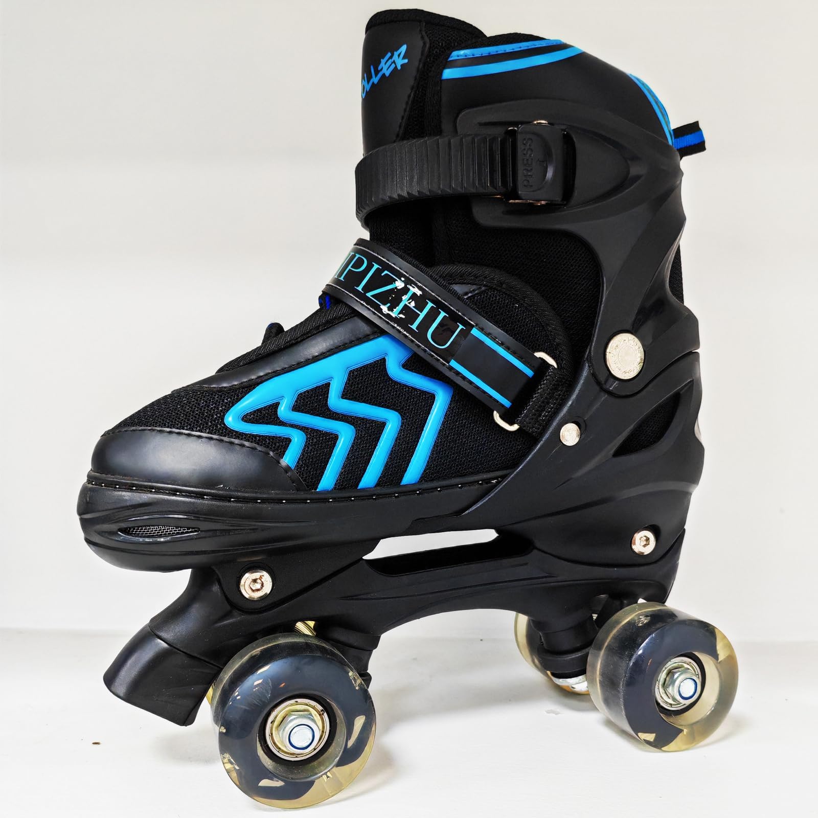 Kids Roller skates for Boys and Girls,8 Light up Wheels and 4 Sizes Adjustable,Quad skates Double-row Roller Skates for Beginner