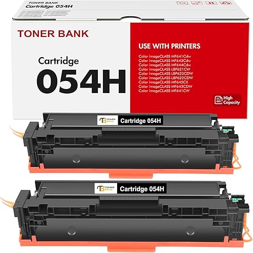 Toner Bank 054H 054 Toner Cartridge Replacement for Canon 054H 054 Black CRG054H Color ImageCLASS MF644Cdw MF642Cdw LBP622Cdw MF641Cw MF644 MF642