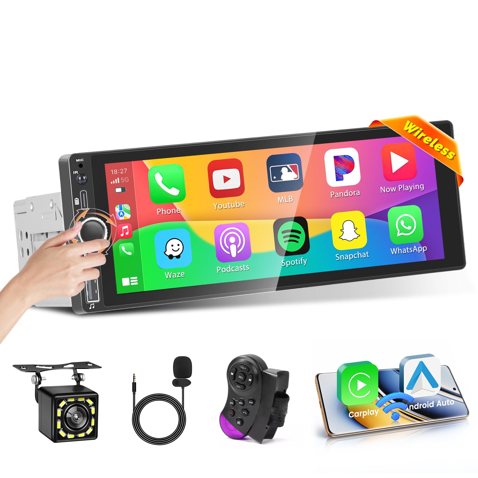 Makes Carplay/Android Auto wireless / adds Android Auto