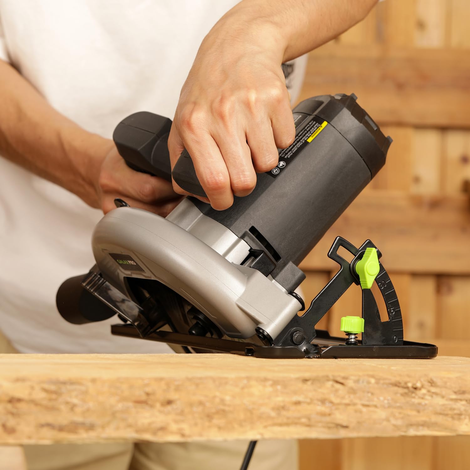 Scie Circulaire 1400W GALAX PRO, Scie Circulaire pour le bois, 6000 RPM, Profondeur de Coupe Max: 62 mm (90°) et 48 mm (45°), moteur en cuivre pur, Lama 185 mm