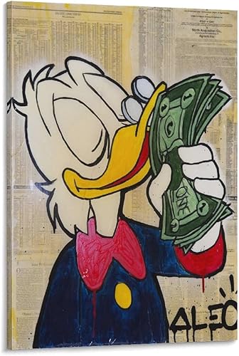 JFU Alec-Monopolys - Póster de dinero con olor a olor, pintura decorativa en lienzo, arte de pared, para sala de estar, dormitorio, 16 x 24 pulgadas