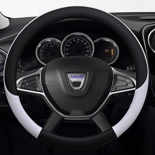 Miniatura 3 de Para Dacia Sandero Stepway Crossover, para Renault Sandero, funda de volante de coche de piel sintética