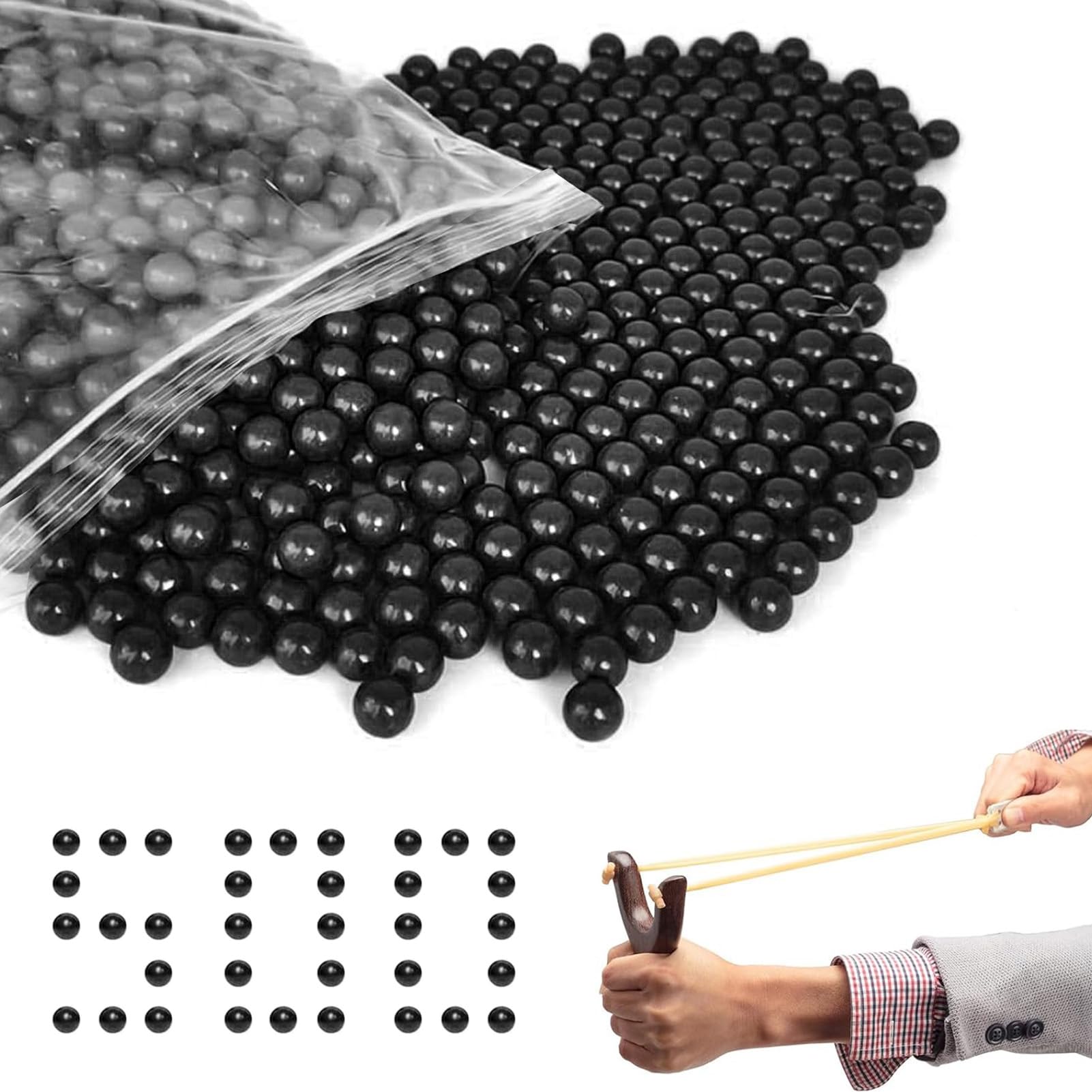 Pack of 500 Biodegradable Slingshot Ammo, 9 mm Slingshot Balls, Clay Balls Slingshot, Mud Balls for Slingshots, Hard Clay Balls — image 1