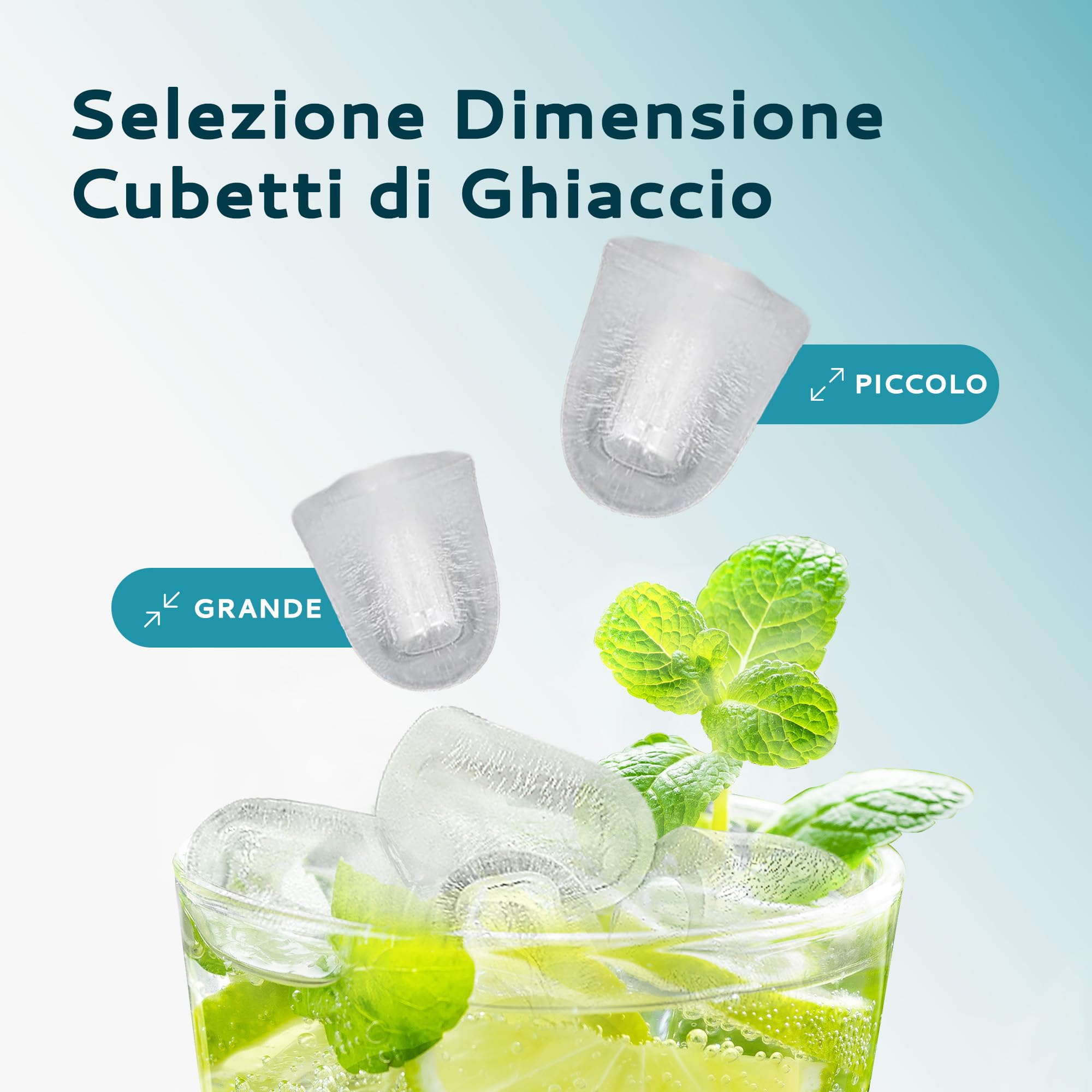 EUHOMY Macchina per il Ghiaccio: 9 Cubetti in 6 Minuti, Macchina del Ghiaccio Casa Autopulente, 2 Dimensioni di Ghiaccio,12KG/24H con Maniglia/Paletta/Cestello, Acciaio Inossidabile