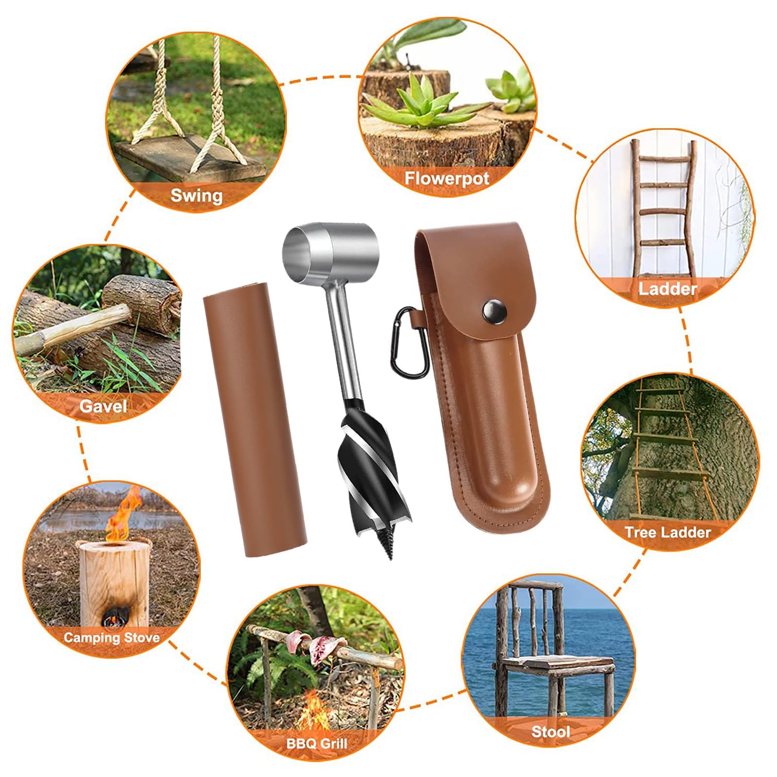 Trapano A Mano Per Legno - Trivella Sopravvivenza Per Campeggio E Attivit&agrave; Outdoor