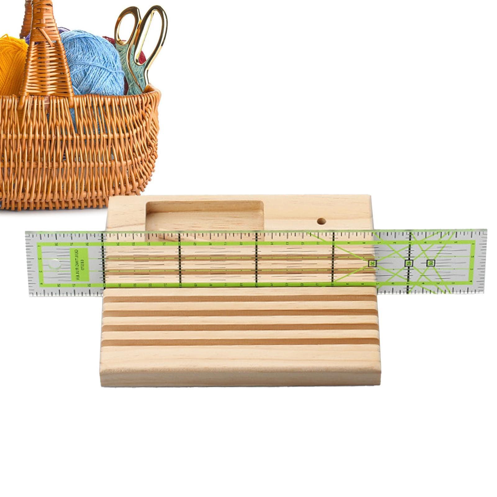 Fowybe Wooden Ruler Stand,Quilting Ruler Rack Organizer - Quilting Ruler Holder Beech Wood Spools Rack Quilt Ruler Holder Stand For Diy Sewing Tool Large Pins Tacks Bobbins