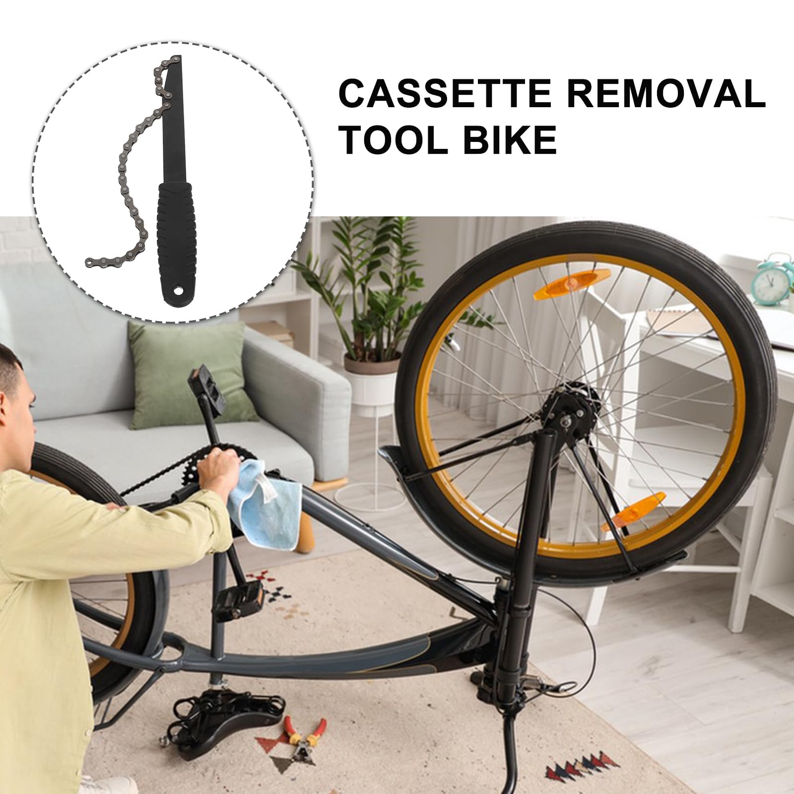 SUPVOX Strumento di Rimozion Cassetta per Bici Rimozione del Pignone Ruota Libera Kit di Riparazione Frusta per Catena e Strumento di Installazione per Biciclette
