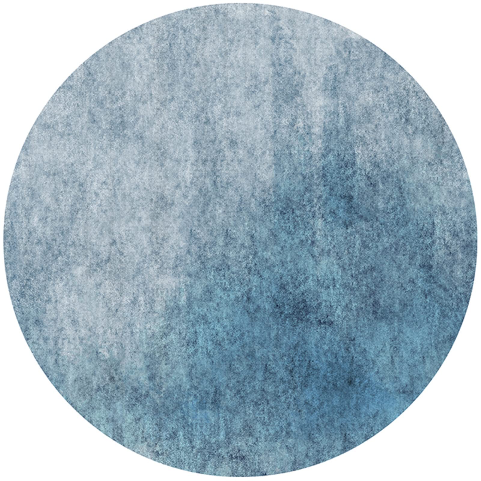 HYBXAQ Creativity Round Area Rugs Blue Circular Carpet for Living Room Bedroom Bedside Rugs Home Floor Decor Mat - 80cm 100cm 120cm 140cm 160cm 180cm 200cm (Size : Diameter 200cm/6.5ft)