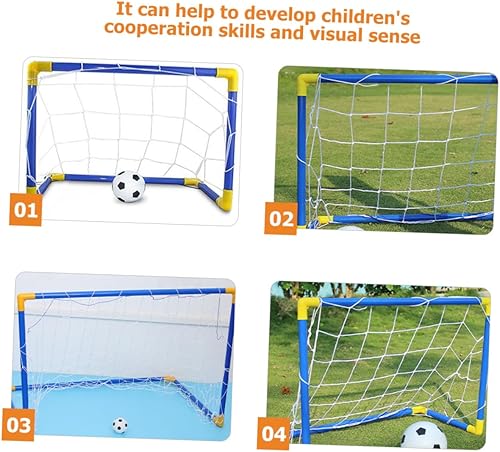 Miniatura 5 de Portería de fútbol plegable portátil de plástico Mini puerta de fútbol para entrenamiento interior al aire libre Red plegable ligera para equipos