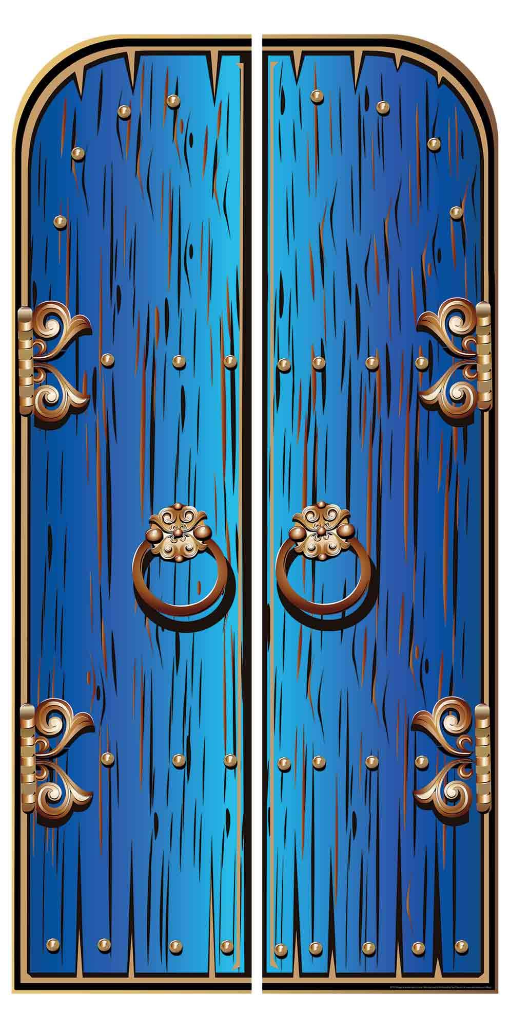STAR CUTOUTS SC1575 Fantasy Magical Fairy Double Large Blue Height 191cm Total 94cm Each Door Width 47cm, Solid, Multicolour, Regular