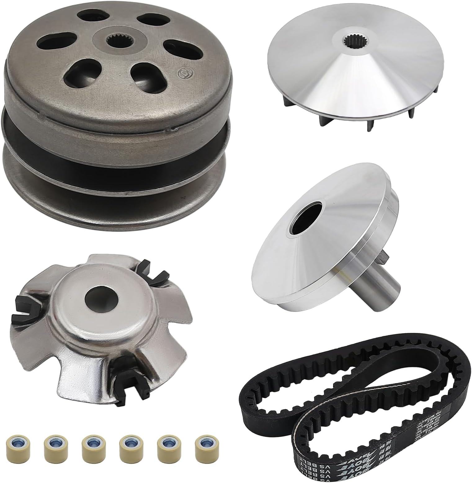 Hoypeyfiy Scooter Front Rear Clutch Assembly Kit 743 20 30 Belt Clutch Parts Replacement for GY6 125cc 150cc 152QMI 157QMJ Engine