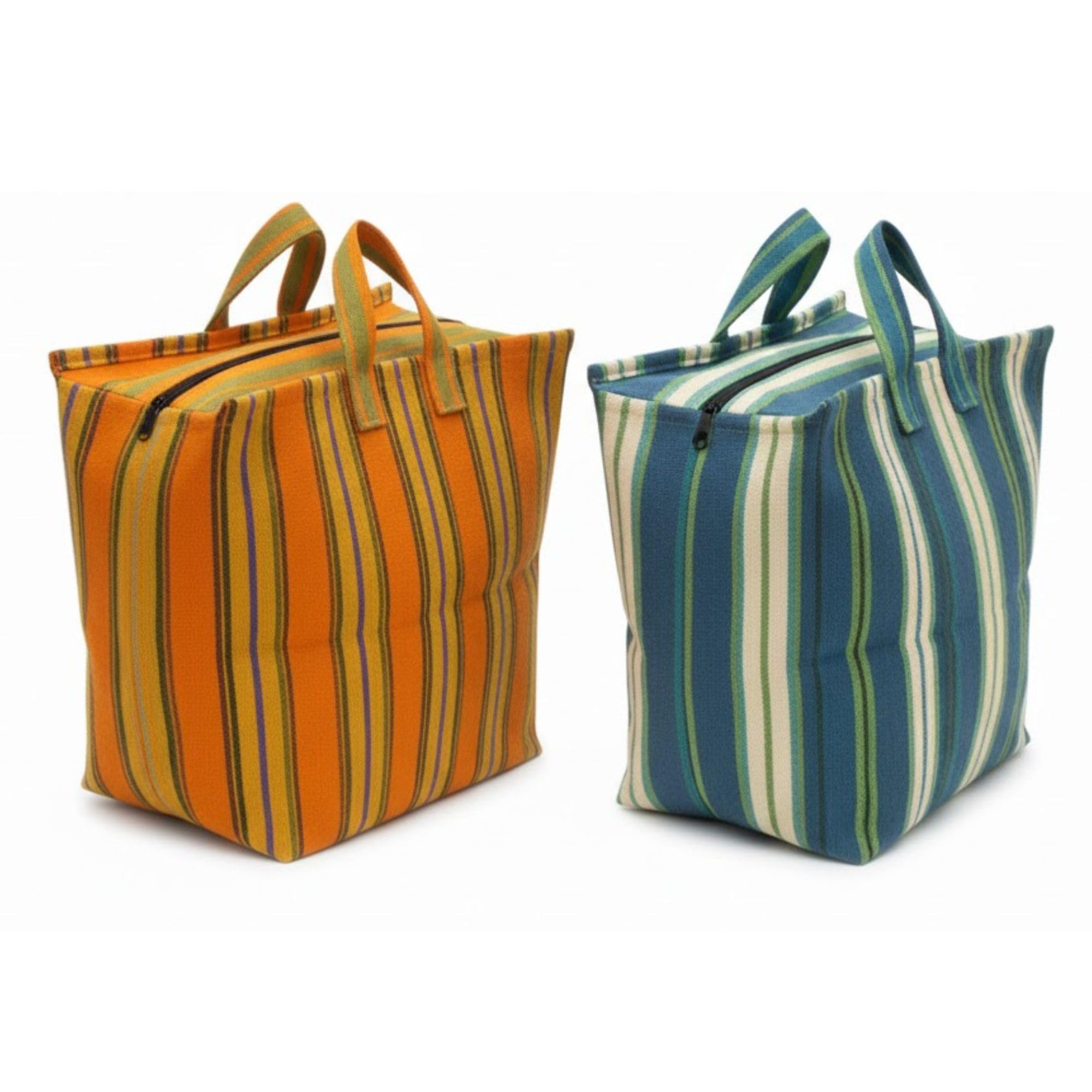 JUMBO size mix colour Reusable Nylon Multipurpose/ Multicolour Big Storage bag Zip, pillow, cushions, blankets, toys, Grocery closed zip Handles jhola Bag (MULTI COLOUR, 45*25*45) Pack OF 2-image-26