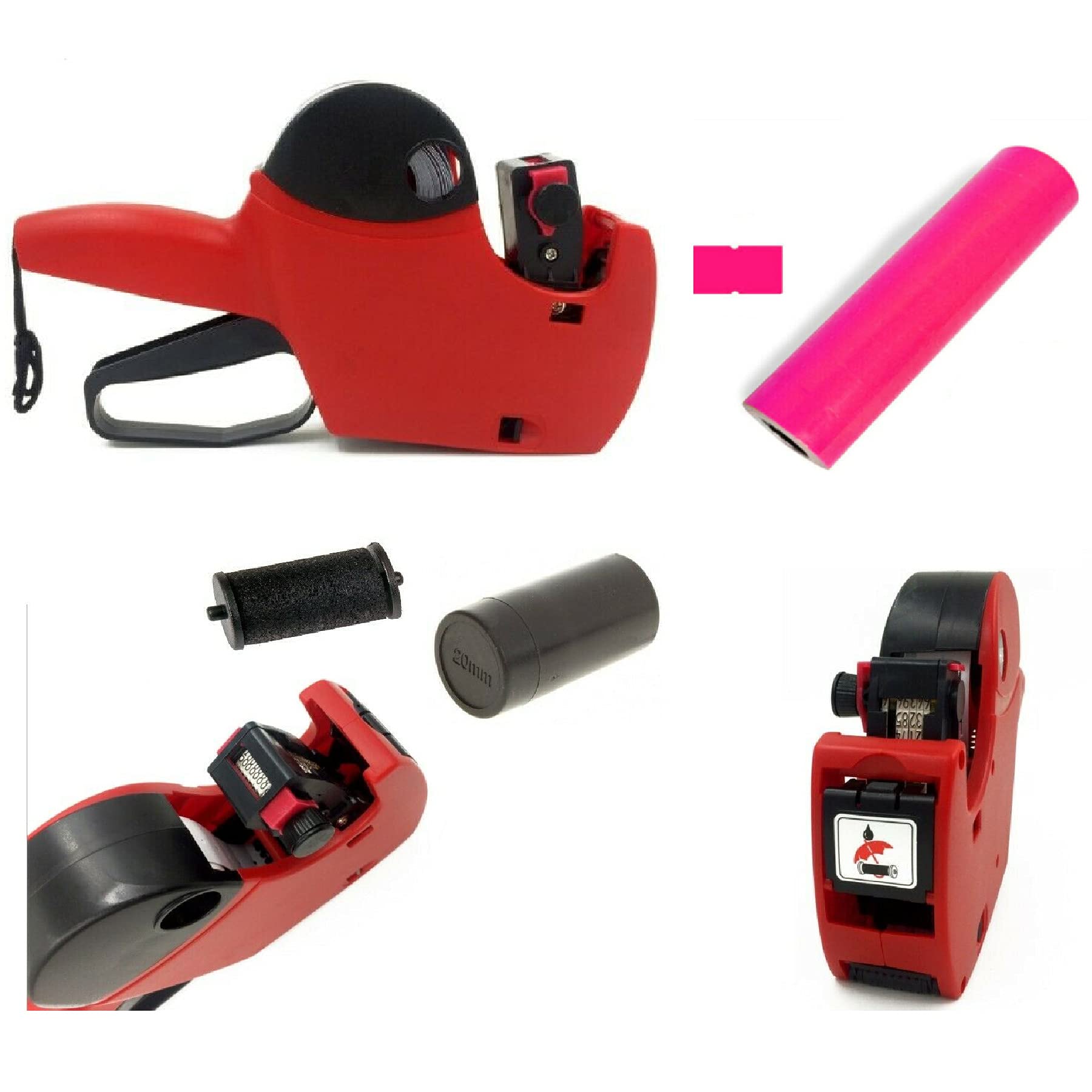 10x Rolls OR 5000 Labels Price Gun Labels 21 x 12mm CT1 Labels 22x12 21x12 fits MoTex Puma Lynx (Pink) — image 1