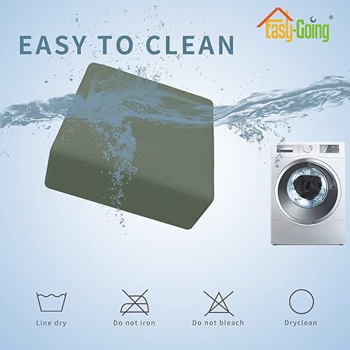 Vista 80 de Easy-Going - Funda elástica para taburete otomano, funda protectora para muebles, funda rectangular con parte inferior elástica Beige