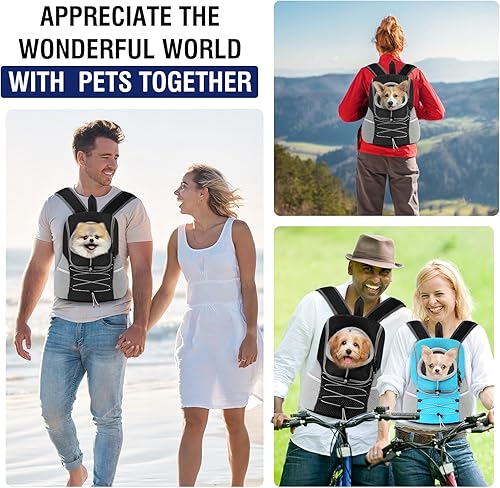 Miniatura 7 de Pawaboo Mochila transportadora para perros y mascotas, mochila de transporte frontal para perros pequeños, medianos y gatos, mochila de transporte