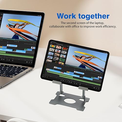 Miniatura 4 de KABCON Soporte para tableta, soporte para tableta para iPad, soporte de escritorio ajustable portátil multiángulo compatible con iPad Pro 9.7 10.5