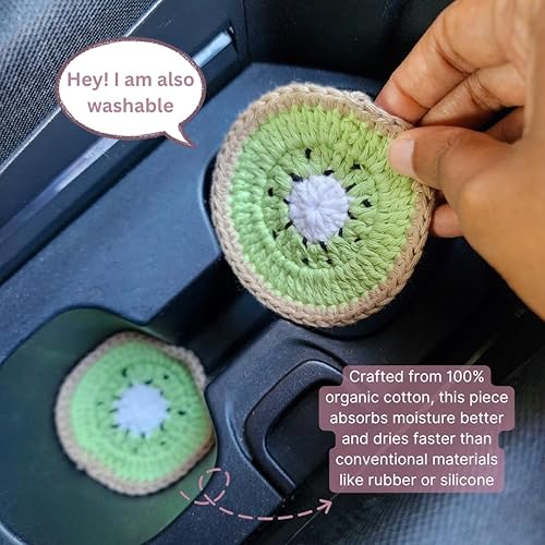 Miniatura 3 de Juego de posavasos de algodón con diseño de frutas (Kiwi Kiss)