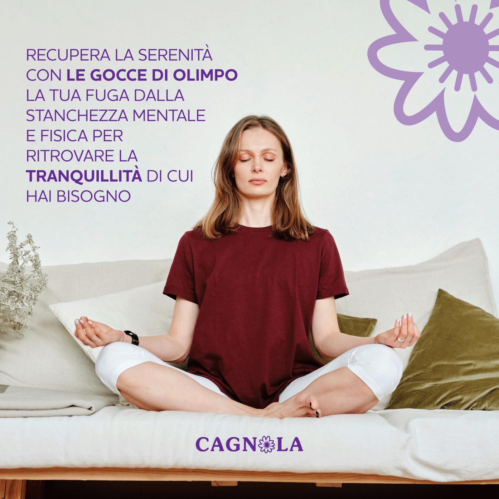 CAGNOLA | Integratore Naturale per Ansia e Stress, Paura, Rilassamento, Le Gocce di Olimpo 50 ml, Gocce Rilassanti Azione Forte con Melissa, Passiflora, Lavanda e Oli Essenziali