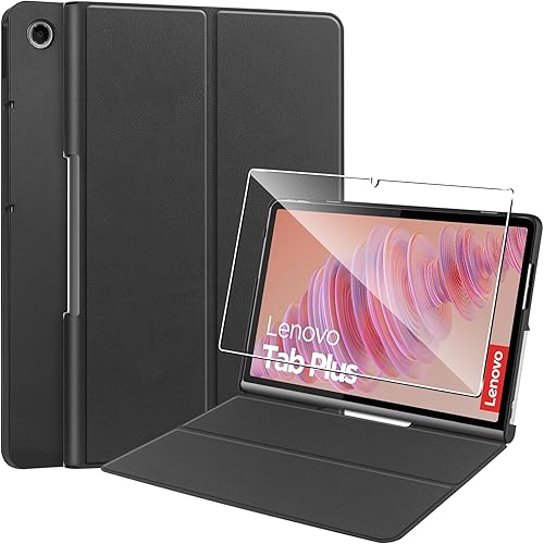 Miniatura 9 de Funda para Xiaomi Redmi Pad SE, carcasa dura de alta calidad, ligera, calidad PU, antidedos, resistente a los arañazos, color negro para Xiaomi